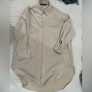 cream corduroy button up
